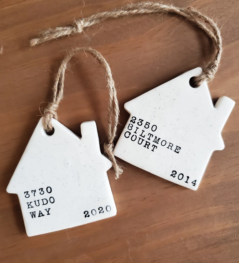 Personalized First Home Christmas Ornament / Address / Housewarming Gift / Clay image 4