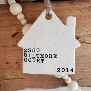 Personalized First Home Christmas Ornament / Address / Housewarming Gift / Clay image 7