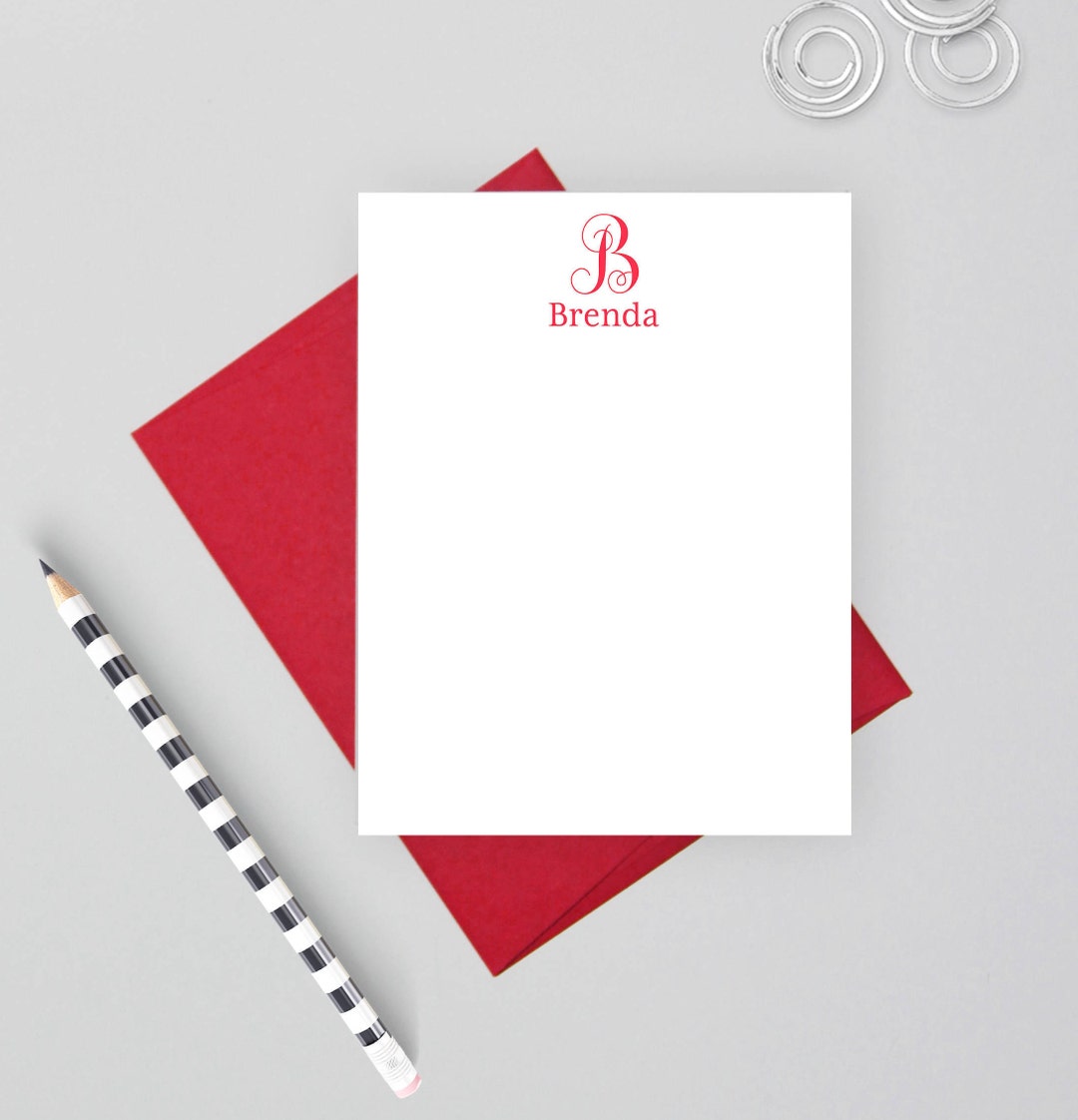 Monogram Stationery Set ,personalized Note Card Set, Custom Stationery ...