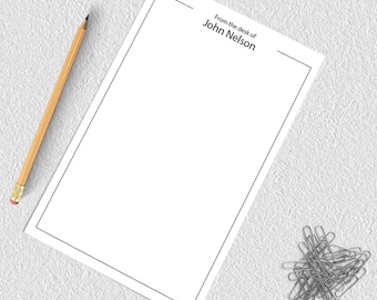 Personalized notepad, from the desk of notepad, custom notepad, personalized notepad set, writing pad, gift for him, mens notepad NP4