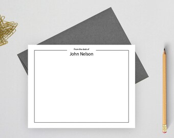 Personalized Stationery for men, Personalized note card set, Custom stationery, gift for coworker, office gift, gift for him, NC11