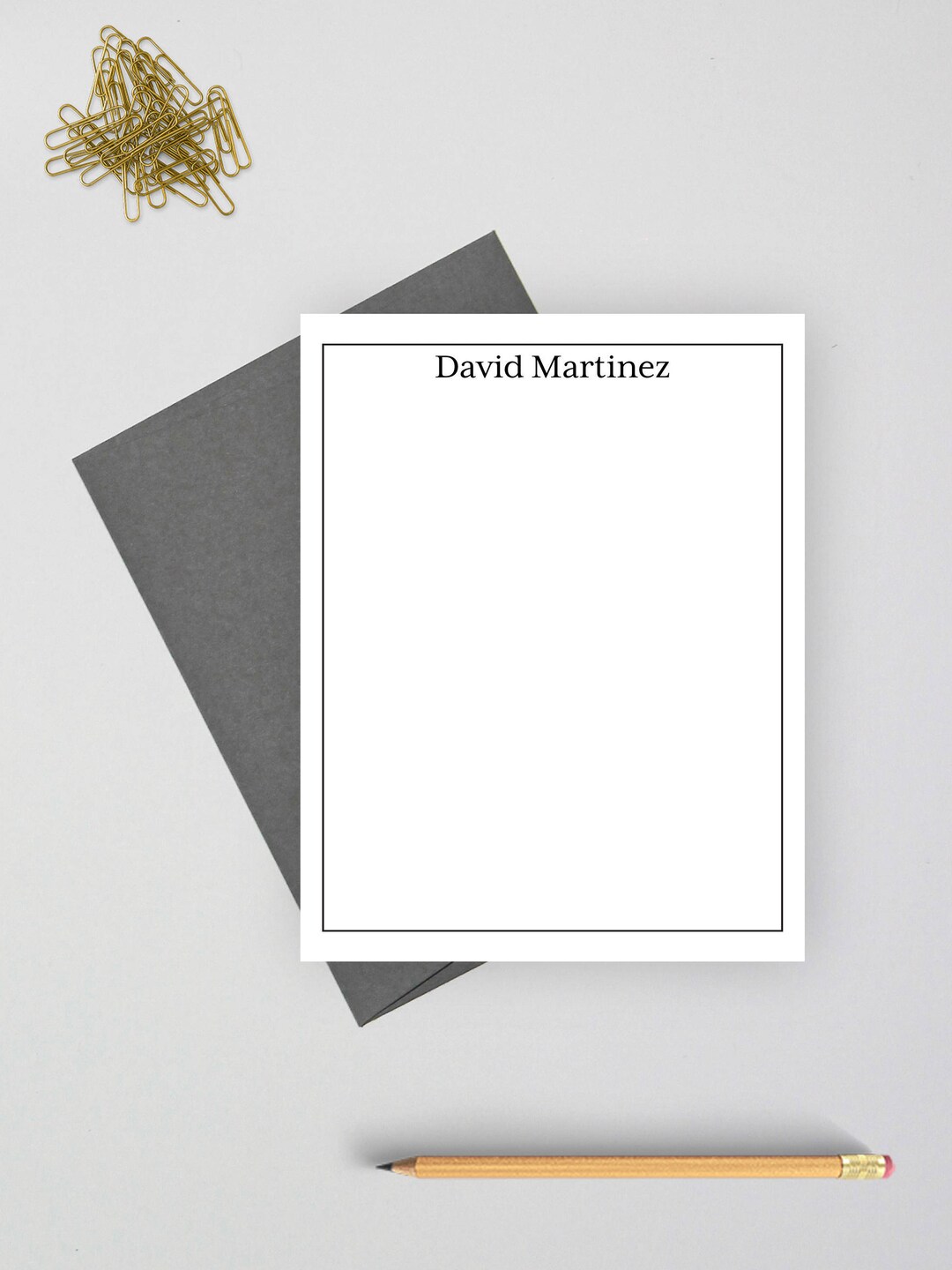 Personalized Note Card Set, Personalized Stationery for Men, Custom ...