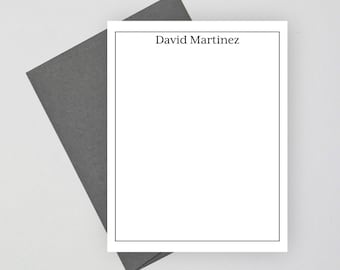 Personalized note card set, Personalized Stationery for men, Custom stationery, Personalized stationery set, gift for him, NC7