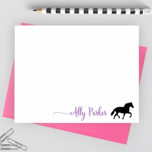 Horse stationery, horse note cards, horse stationary, personalized stationery set, personalized stationary