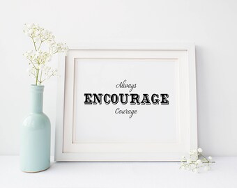 Wydruk odwagi, CYFROWE POBIERANIE, sztuka motywacyjna, inspirujący wydruk, cytat zachęcający, mądrość do druku, sztuka do druku, dekoracja ścienna