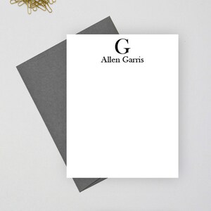 Monogram Personalized Note Card Set, Personalized Stationery for Men ...