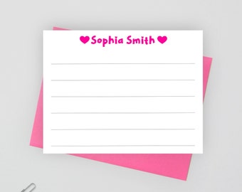 Personalized lined stationary for girls, personalized stationery for kids stationery, personalized stationary for girls stationary