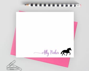 Horse stationery, horse note cards, horse stationary, personalized stationery set, personalized stationary set, personalized note card set