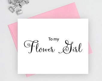 To my flower girl card, wedding stationery, wedding stationary, folded note cards, folded wedding cards, wedding note cards, wedding card