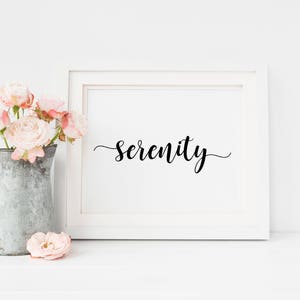 Serenity print, INSTANT DOWNLOAD, minimalist print, inspirational print, Christian print, AA sign, religious art,  aa motivational  print