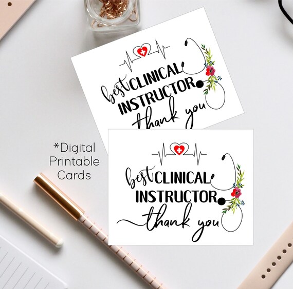Clinical Instructor Thank You Cards best preceptor Printable Etsy