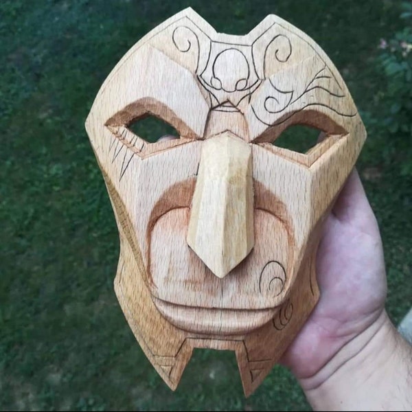 Jhin-masker met de hand gesneden, League Of Legends geïnspireerd Jhin de virtuoze maskerreplica