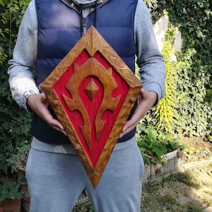 60x34cm Horde Shield, World of Warcraft Inspired, Lok'tar Ogar, For The Horde