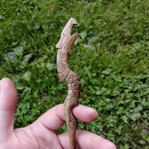 Skyrim Inspired Hair Stick, Hair Pin Size Dragon Priest Staff, Dragon Head Hair Pin