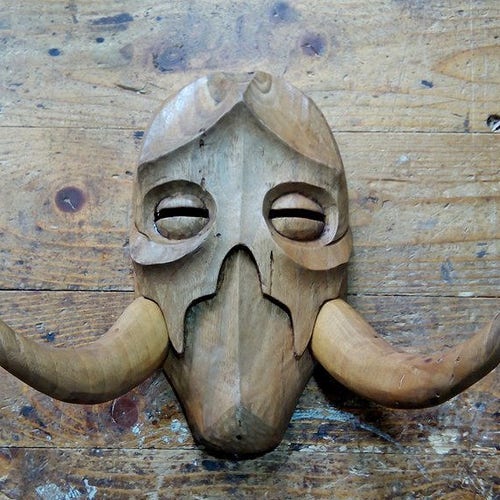 Skyrim Dragon Priest Mask Handcarved Out of Wood Etsy