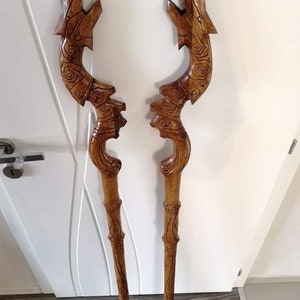 Stab der Zerstörung Skyrim Inspiriert Drachenpriester Stab der Zerstörung Elder Schriftrollen Skyrim Requisiten Holz 140cm großer Stab der Zerstörung Bild 9