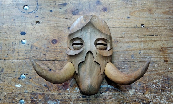 Skyrim Konahrik Mask Handcarved Out Of Solid Wood Etsy
