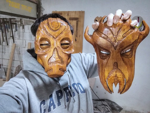 Dragon Priest Mask Handcarved Out of Wood - Etsy