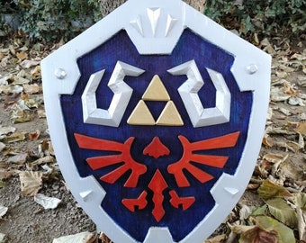 Hylian Shield Replica, Legend of Zelda Cosplay Schild, Zelda Cosplay Shield, Majora's Mask Legend of Zelda Cosplay, Hylian Schild aus Holz