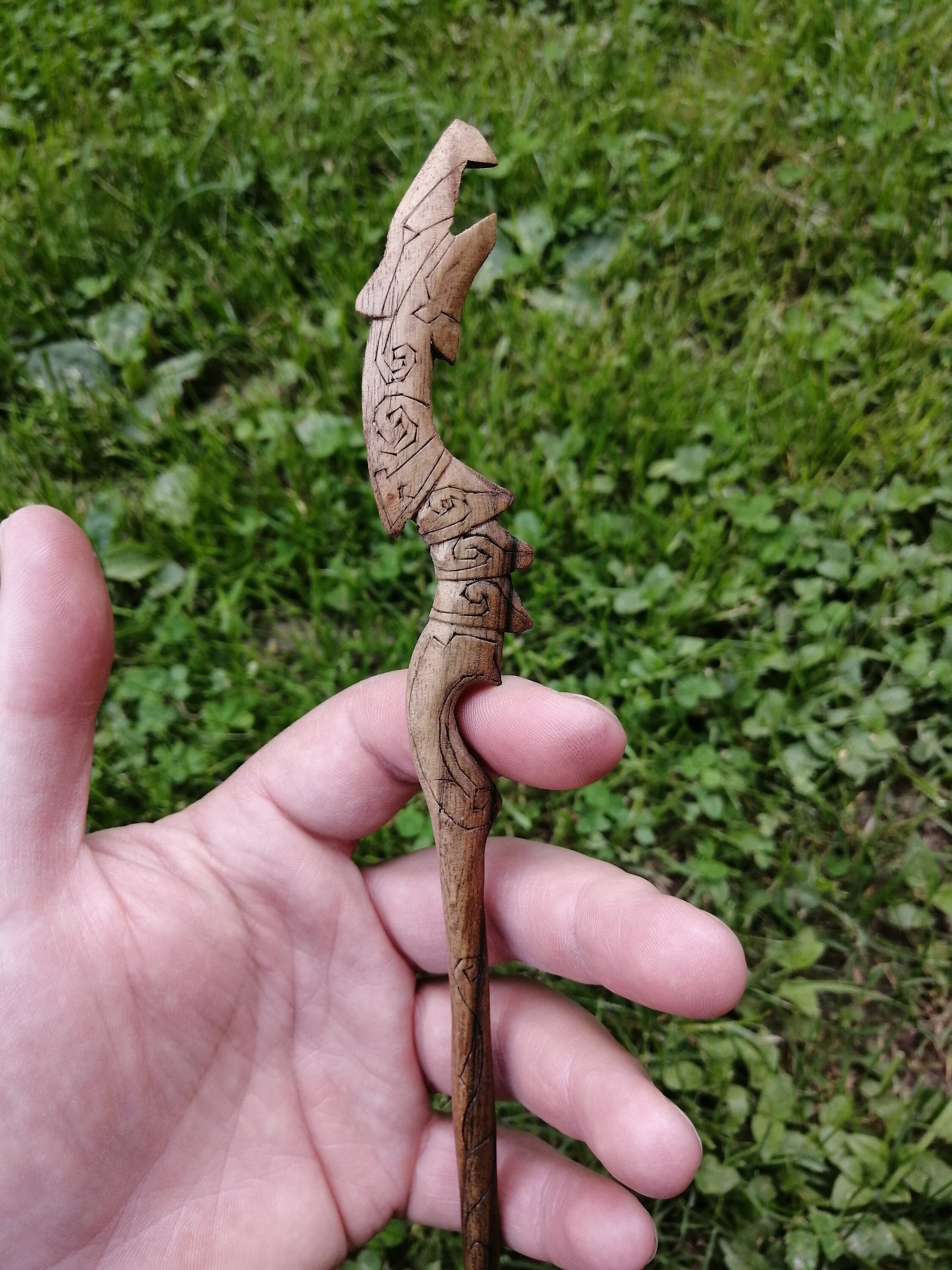 Wooden Hair Stick Staff of Destruction Skyrim Dragon Priest Etsy