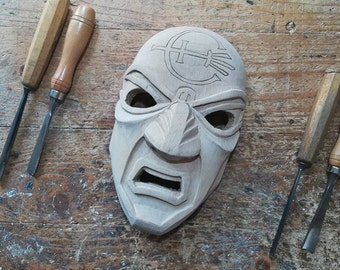 Aufseher Maske von Dishonored, Handgeschnitzt aus Holz