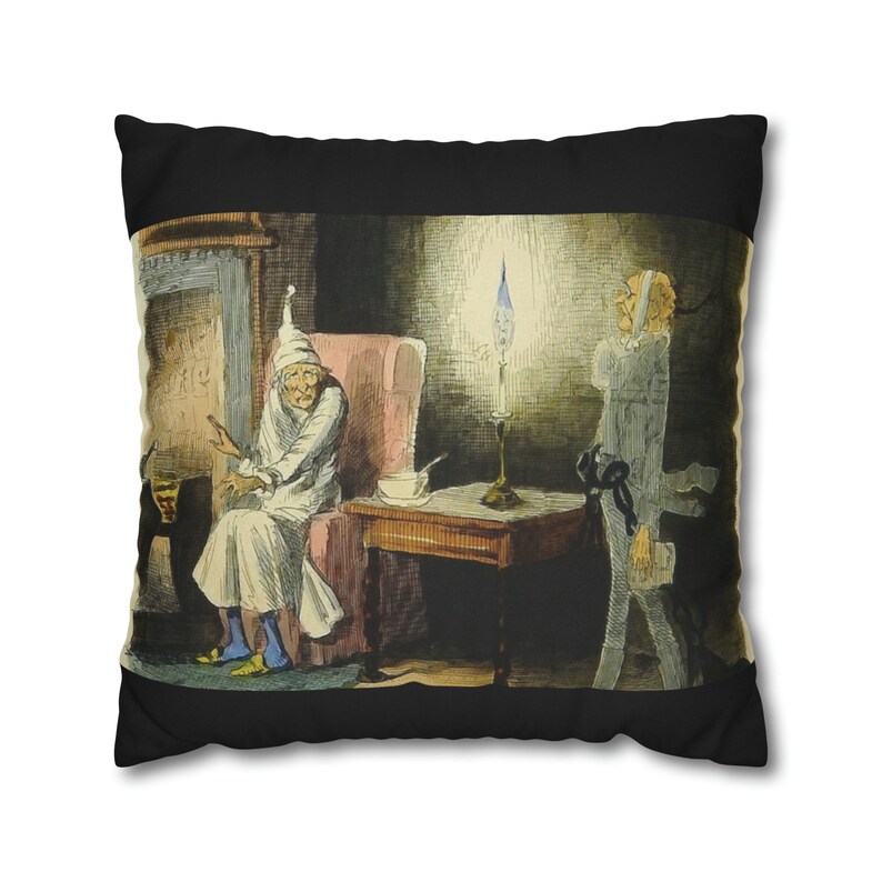 Christmas Throw Pillow Covers, Vintage Inspired Scrooge & Marley A