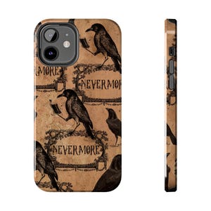 Edgar Allen Poe NEVERMORE Tough Phone Cases - Gothic Literature Writer Vintage Style Gift, Poe Fans, Raven Theme, Literary Phone Cover,