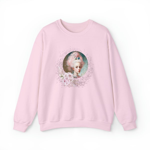 Vintage Inspired Marie Antoinette Pink Rose Portrait Sweatshirt