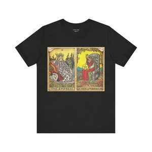 Camiseta con diseño de la carta del Tarot: Emperatriz y Reina de Oros, regalo de brujería, ropa informal, ropa espiritual, camiseta unisex.
