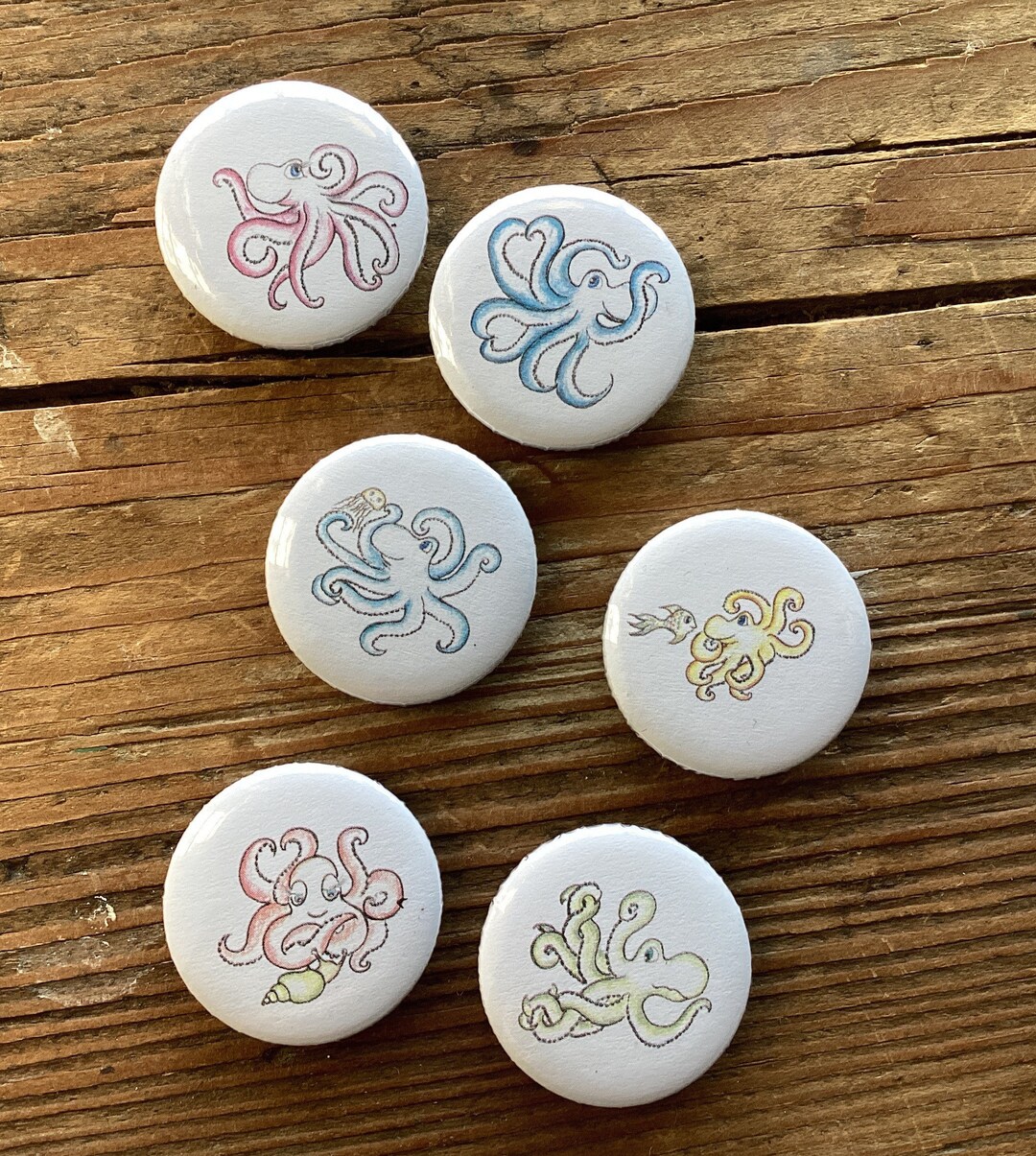 Octopus Refrigerator Magnets, Set of 6 - Etsy Australia
