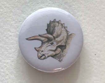 Kühlschrankmagnet oder Button „Triceratops“