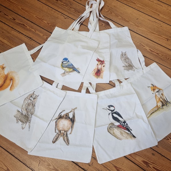 Bolsa de algodón animales diferentes motivos