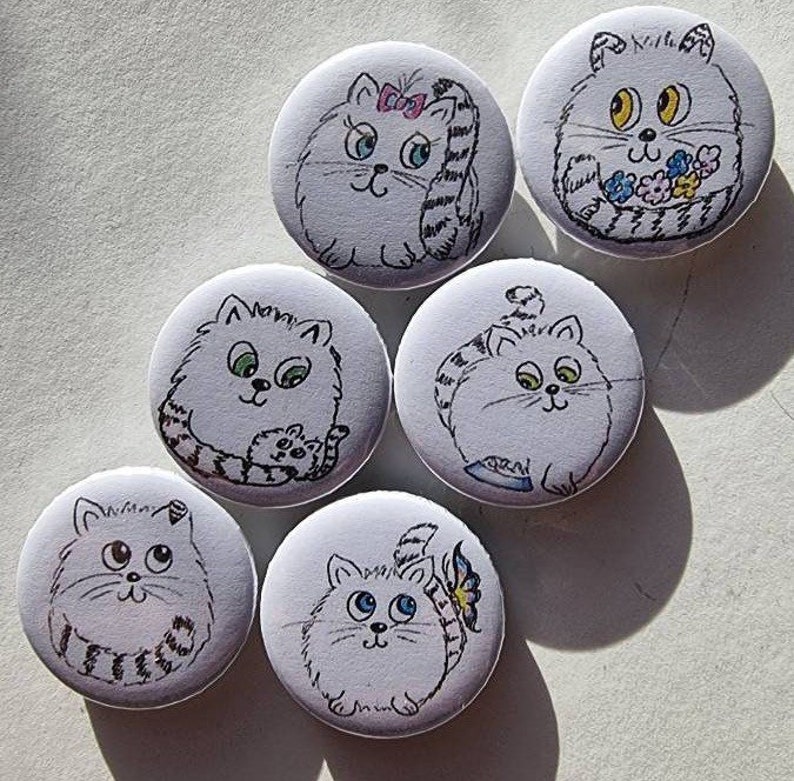 Magnete Katzen 6er Set Bild 2