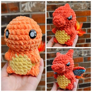 LOW SEW Crochet Pattern: Fire Lizard Pocket Family
