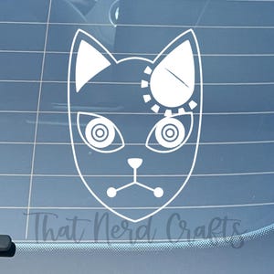 Kitsune Fox Mask - Anime Car Decal Peeker