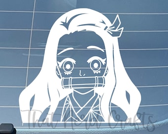 Demon Slayying Girl - Anime Car Decal Peeker