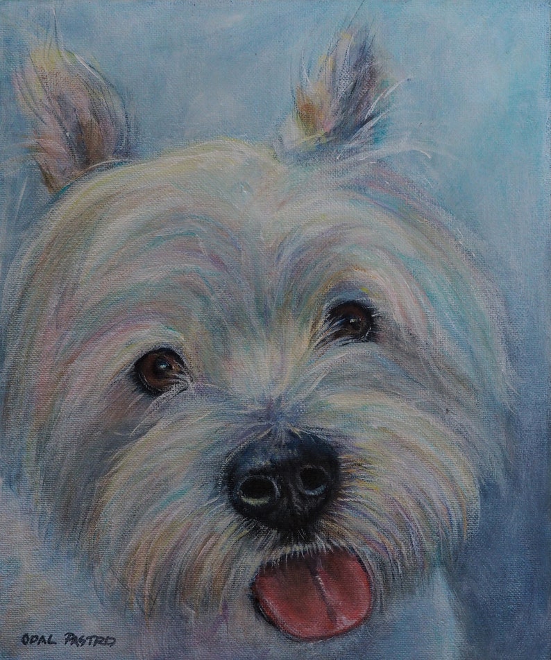 CUSTOM PET Portrait from your photo on gallery wrap canvas Customised dog art Original oil painting Australian Terrier Painting.