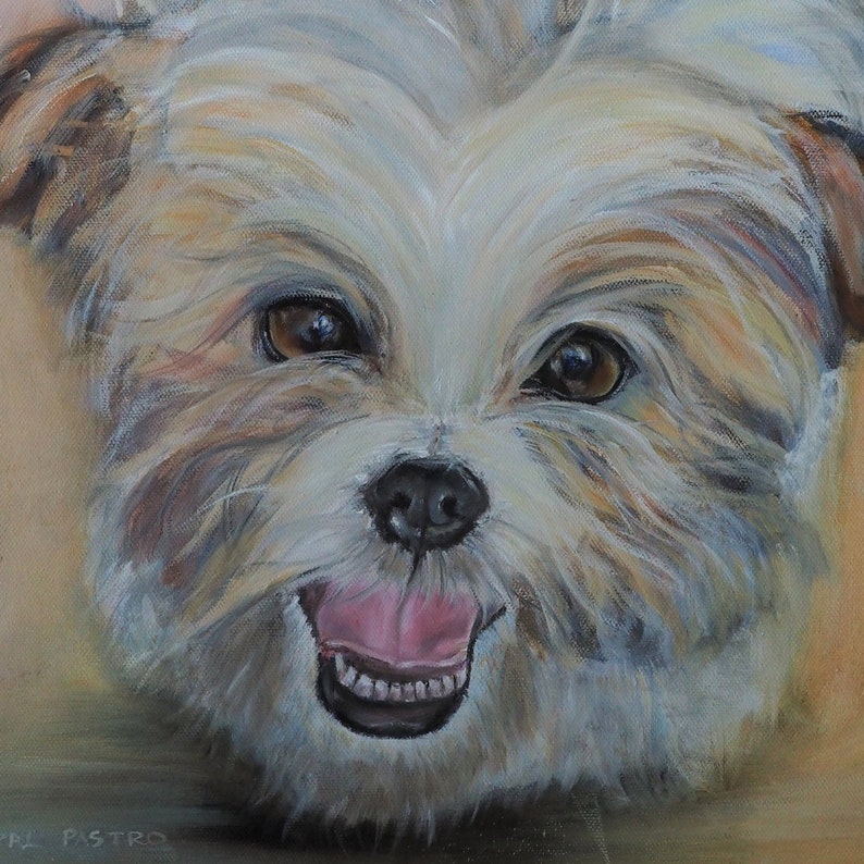CUSTOM PET Portrait from your photo on gallery wrap canvas Customised dog art Original oil painting Australian Terrier Painting.