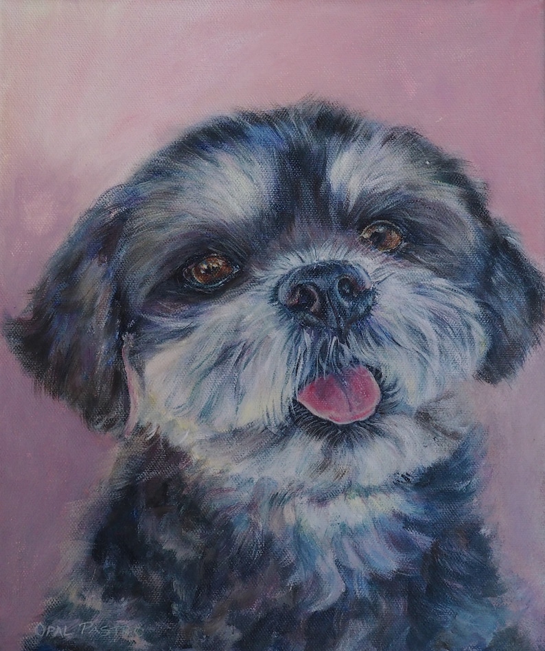 CUSTOM PET Portrait from your photo on gallery wrap canvas Customised dog art Original oil painting Australian Terrier Painting.