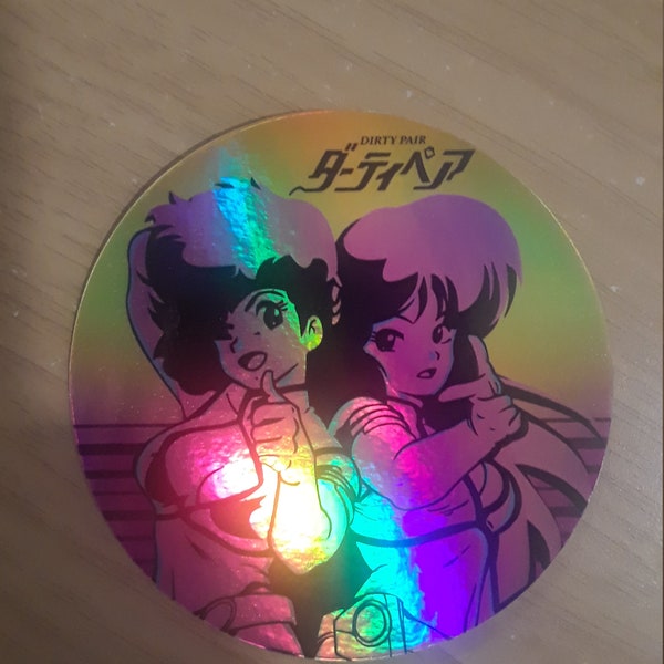 Dirty Pair anime synthwave Holographic sticker