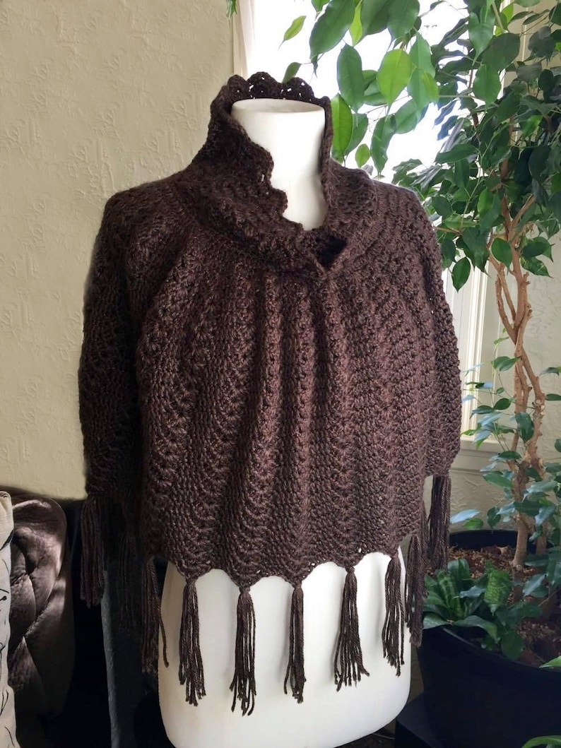 Fringe Shell Crochet Poncho Pattern - Etsy