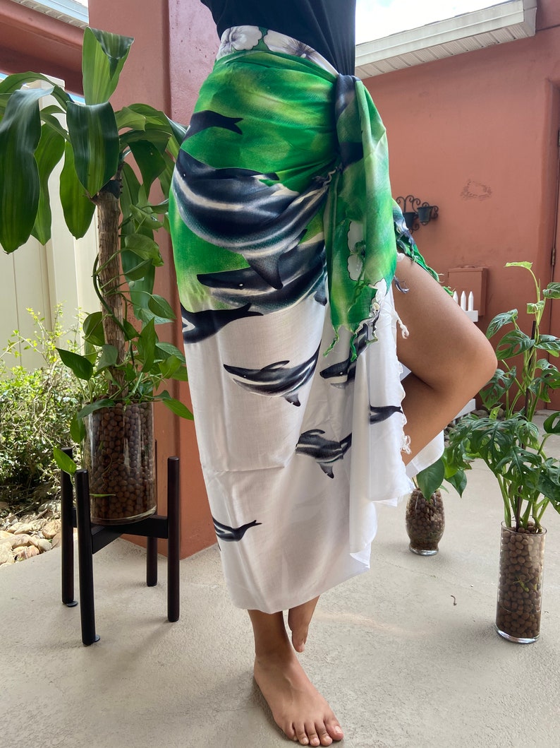 African Sarong Wraparound Coverup Pod of Whales Etsy