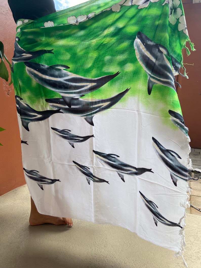 African Sarong Wraparound Coverup Pod of Whales Etsy