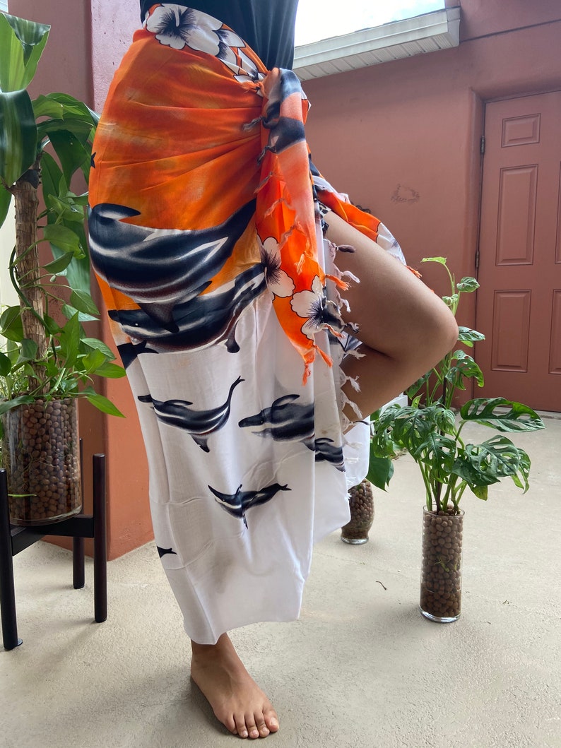 African Sarong Wraparound Coverup Pod of Whales Etsy