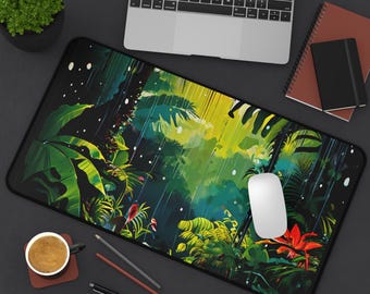 Green Forest Desk Mat Large Mouse Pad