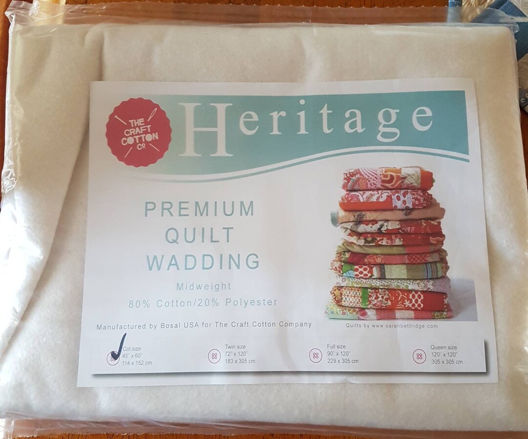 Bosal Heritage Quilt Wadding 80/20. Cot Size Midweight Etsy
