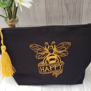 Bee cosmetic bag, Bee make up bag, Bee gifts, Bumble Bee gifts