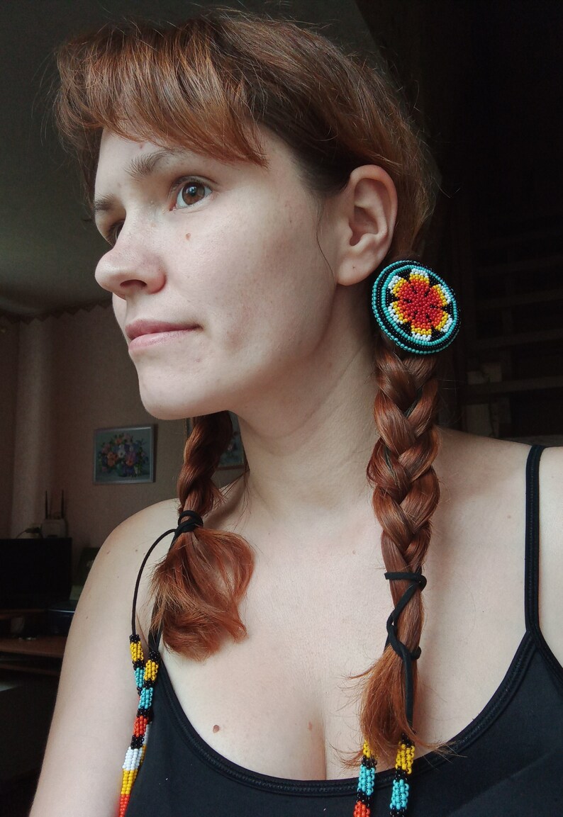 Native American Hair Ties Beaded Boho Hair Ties Ponytail Etsy