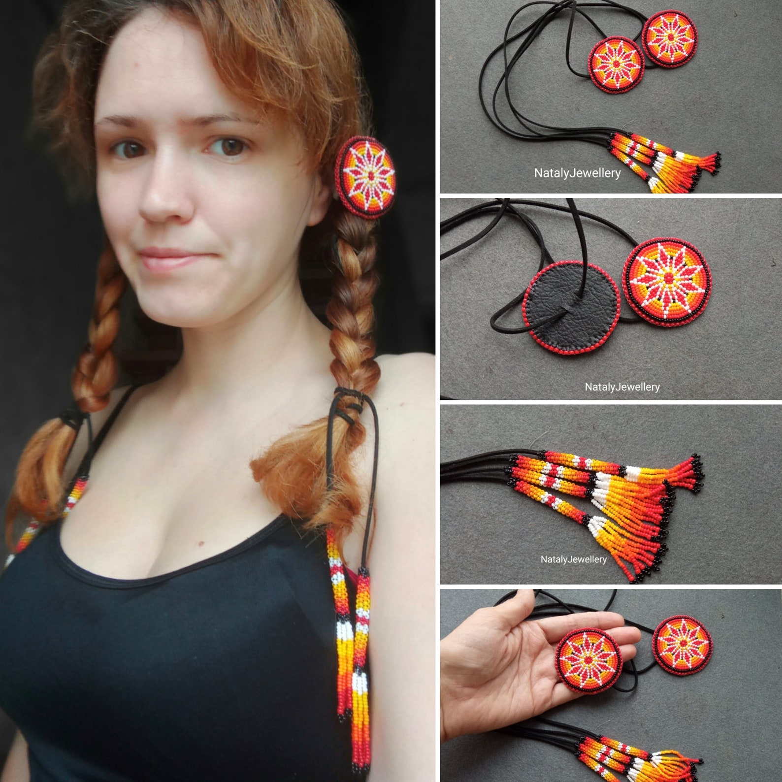 Star rainbow hair ties Native American hair ties Beaded boho Etsy