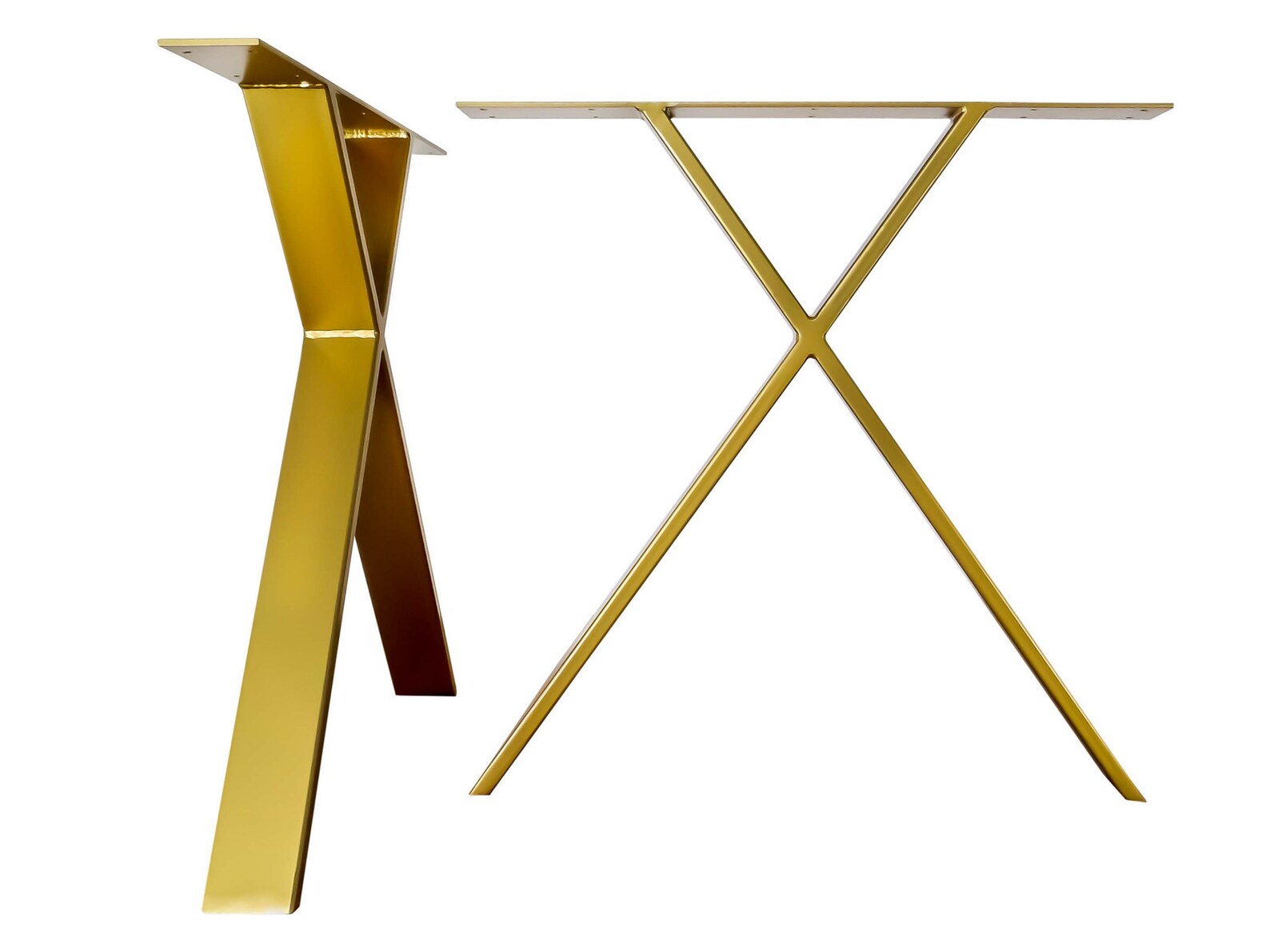 Steel Dining Table Legs set of 2 X Shape. Farmhouse Metal Etsy